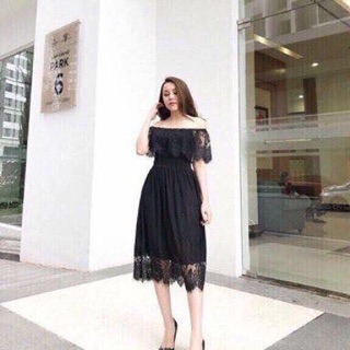 Đầm Maxi Ren Bẹp Vai Cực Xinh