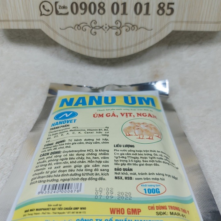 thuốc úm gà , vịt con (NANO) - (COMBO 2 GÓI) mỏi gói / 100 gram