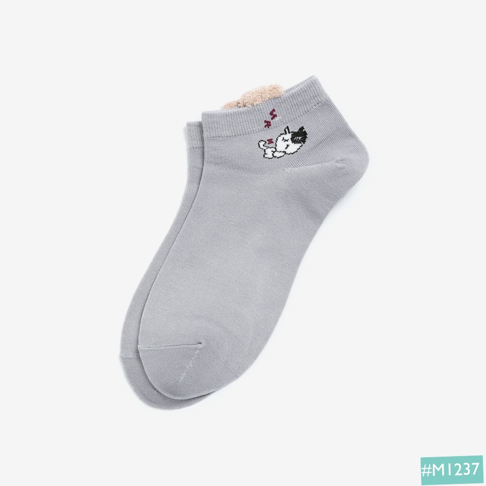 Tất Vớ Nữ Cổ Ngắn Hàn Quốc MINSU M1237 Pet Đang Ngủ Dễ Thương Cute, Chất Cotton Thoáng Mát, Thấm Hút Mồ Hôi