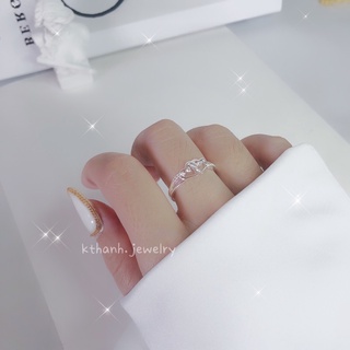Nhẫn Bạc 925 Tim đôi