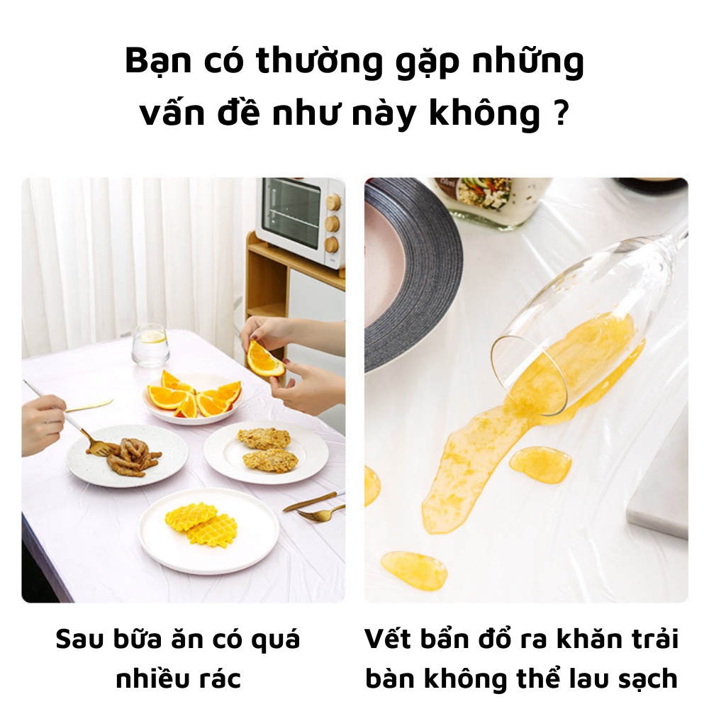 Khăn trải bàn dùng một lần trong suốt tiện lợi khi đi du lịch picnic liên hoan