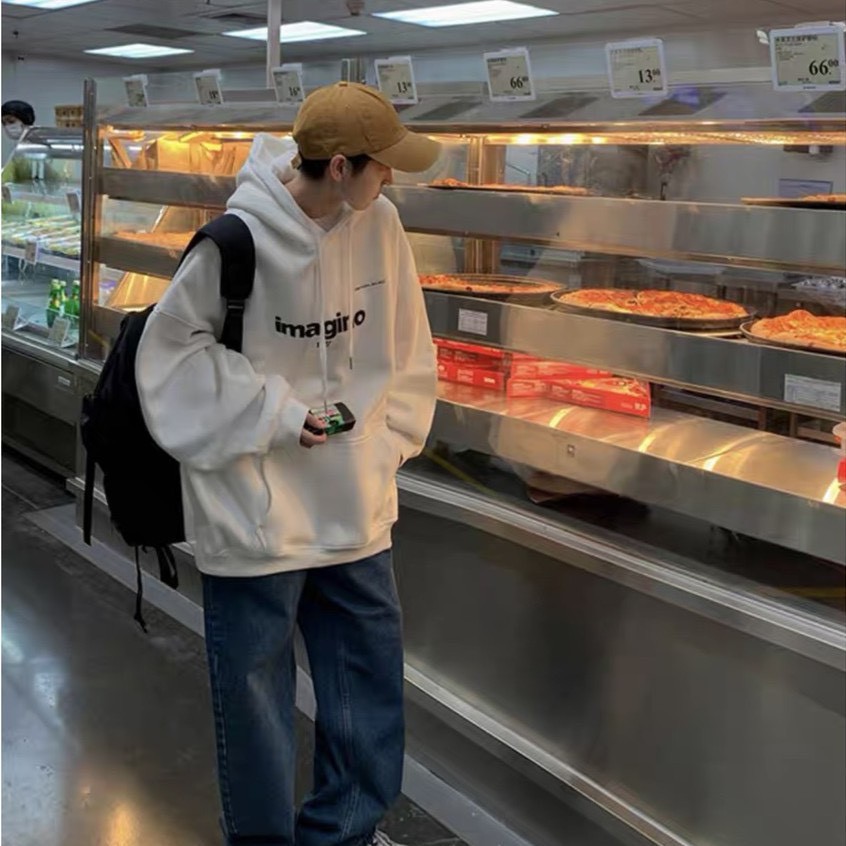 Áo hoodie nỉ bông siêu dày form rộng in chữ nam nữ mặc đều đẹp