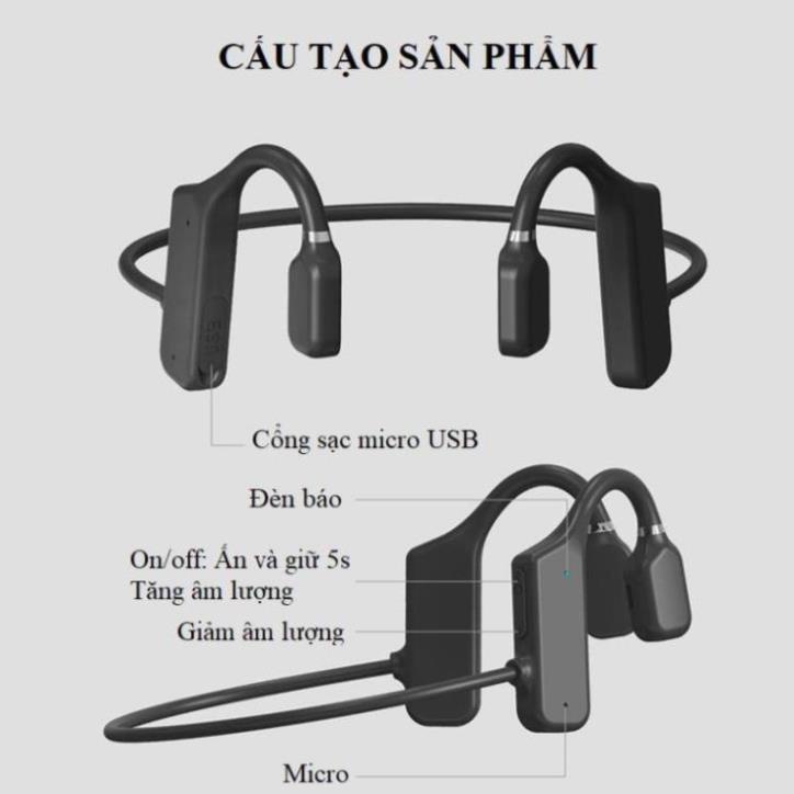 Tai Nghe Dẫn Xương Truyền Âm Thanh Qua Xương Sọ - Tai Nghe Bluetooth X19 Âm Thanh Sống Độ