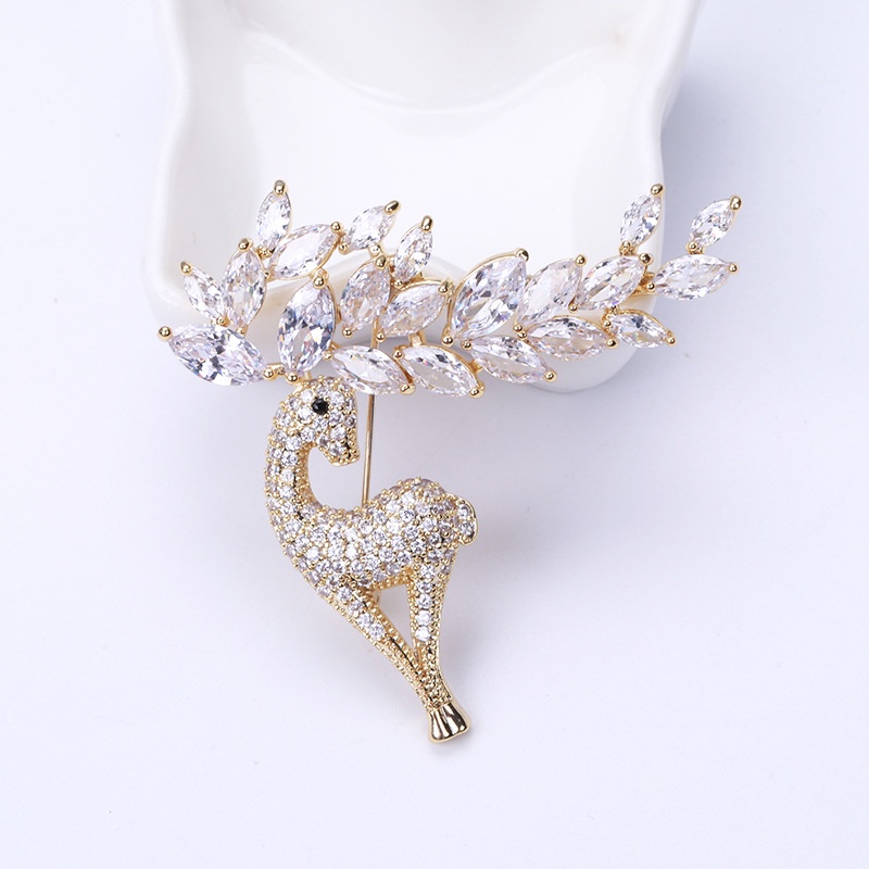 Ghim Cài Áo Hình Hươu Cao Cổ 2 Màu Sắc DIY Dành Cho Nam