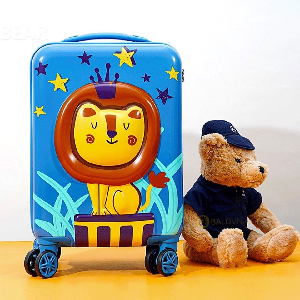 Vali Kéo Trẻ Em BeddyBear Họa Tiết Sư Tử Chống va Đập Cho Bé Trai/Gái từ 4t