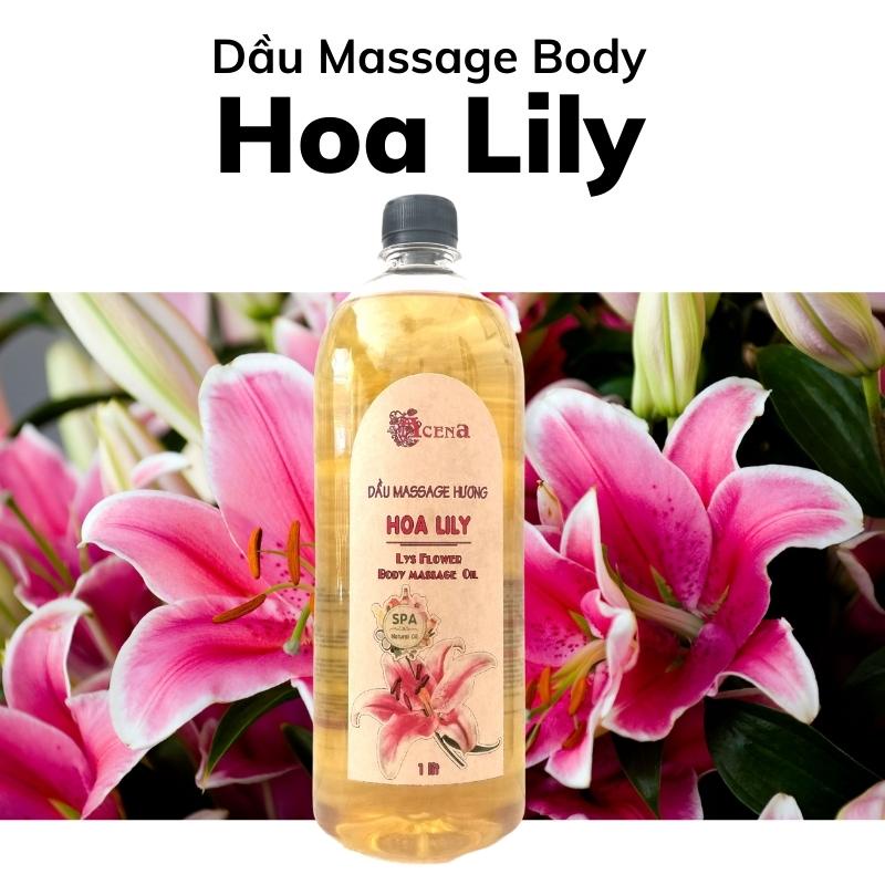Dầu Massage Body Hoa Lily ACENA 1000ml dùng trong Spa, Xoa Bóp Thư Giãn