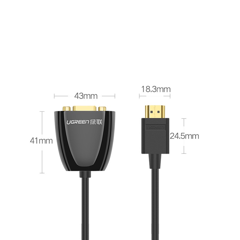 Cáp chuyển HDMI sang VGA Ugreen 40253 (Không có Audio)