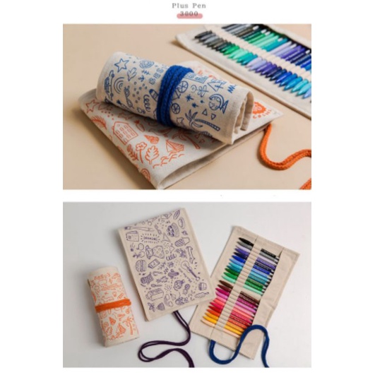 |ORDER| TÚI VẢI CUỘN BÚT LÔNG MONAMI PLUS PEN 3000