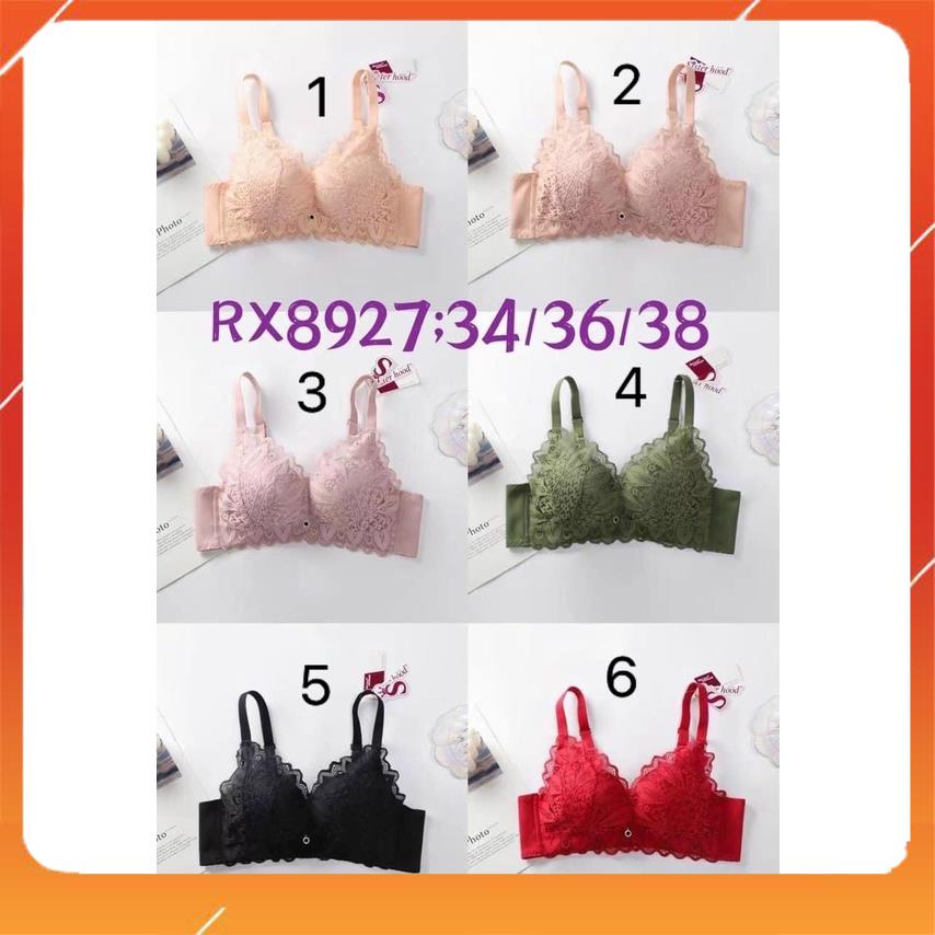 Áo lót nữ ren cao cấp không gọng quai to bản ôm gọn ngực đệm mút dày họa tiết hoa A9953