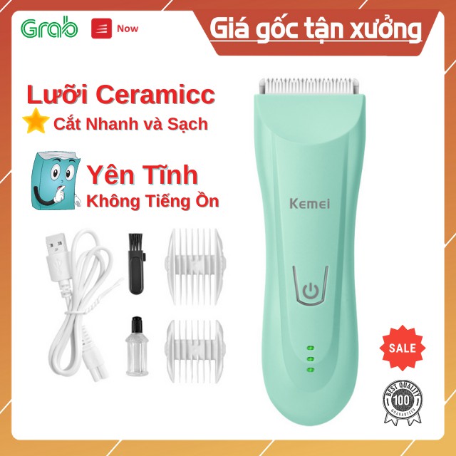 [Êm Ái Nhẹ Nhàng] Tông Đơ Cắt Tóc Cho Bé, Trẻ Em Kemei Km-811 Sạc Điện Không Ồn, Rung Chấn Nhỏ, Lưỡi Ceramicc Cắt Bén