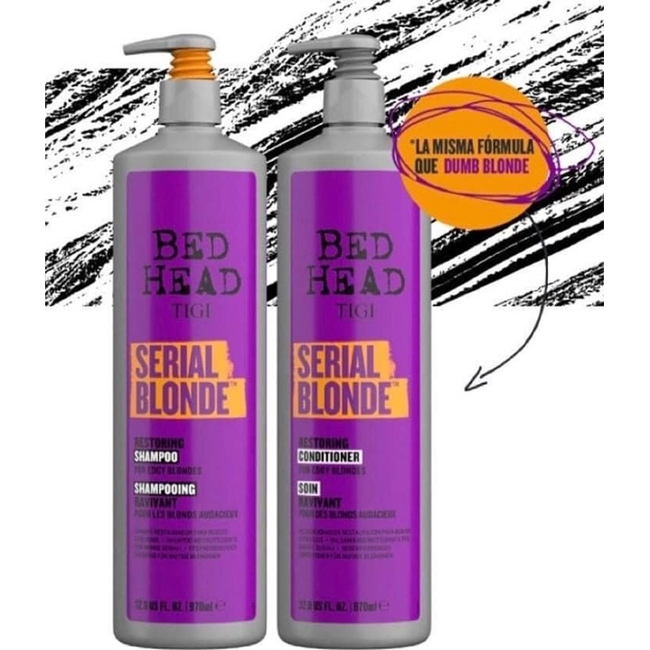 [Cam Kết Chính Hãng] Dầu Gội và Dầu Xả TIGI BED HEAD Phiên Bản Tím Giữ Màu Serial Blonde 970mlx2