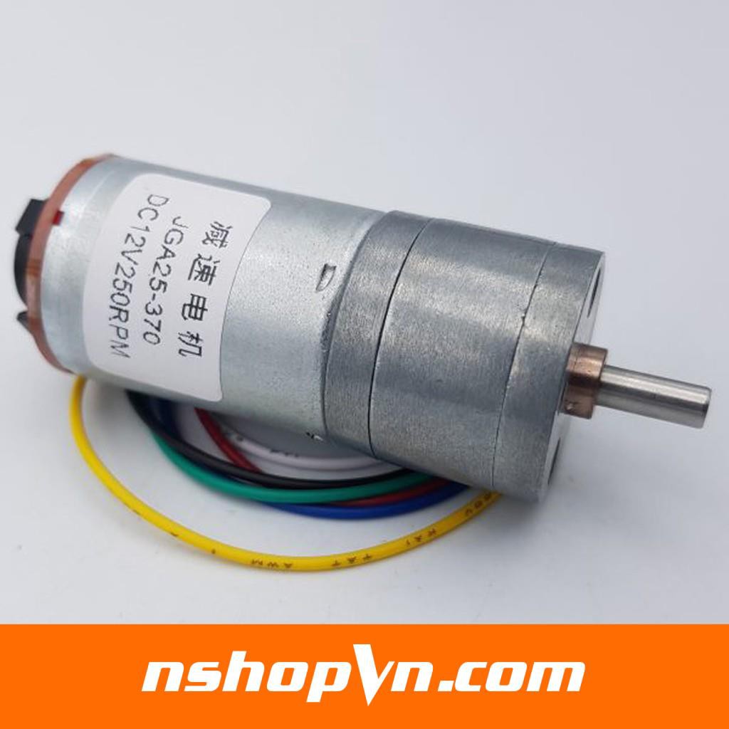 Động cơ DC giảm tốc GA25 Encoder 12RPM/ 60RPM/ 130RPM/ 190RPM/ 200RPM/ 250RPM/ 280RPM/ 400RPM/ 600RPM/ 620RPM /1360RPM