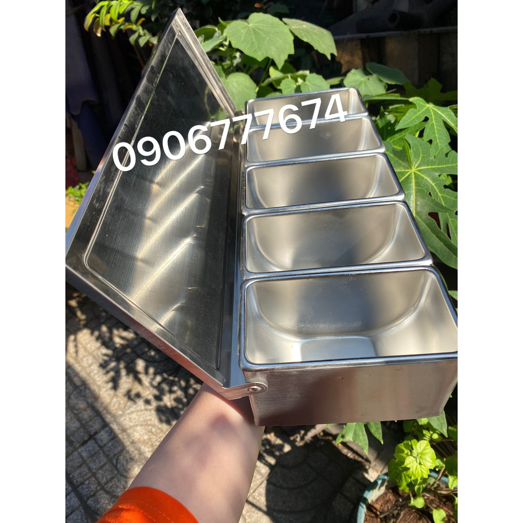 Hộp Đựng Gia Vị Dài Inox Cao Cấp