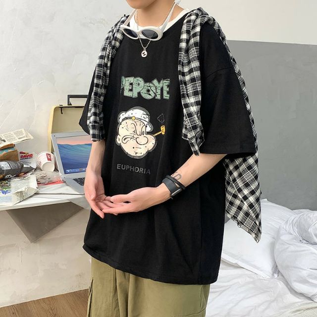 Áo thun tay lỡ Unisex dạng cặp PEPOYE