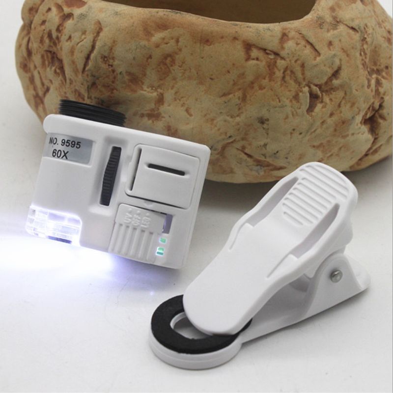 Kính Lúp Phóng Đại 60 Lần Có Đèn Led Cho Điện Thoại