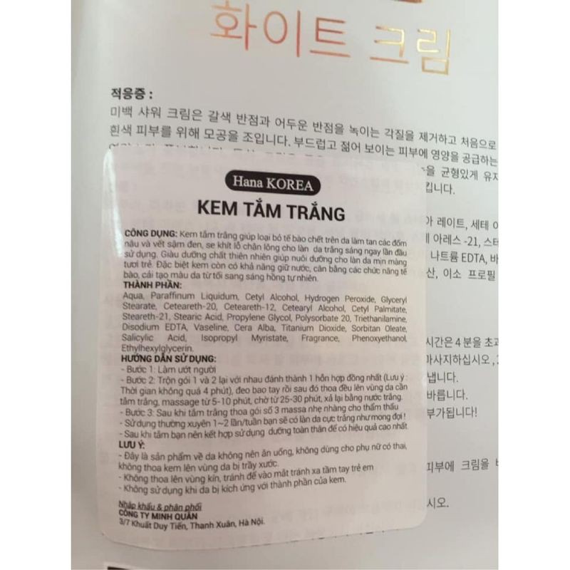 Tắm trắng Hana KOREA