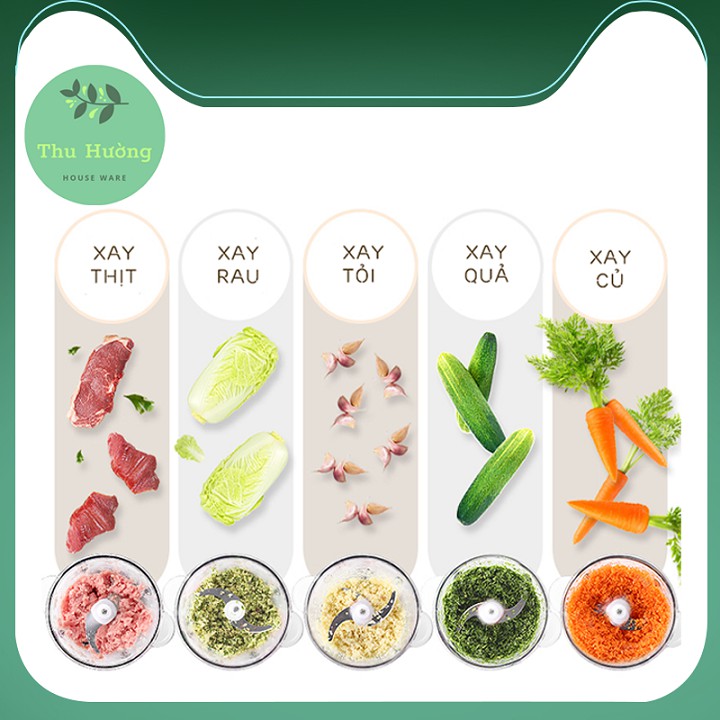 [TRỢ SHIP] Máy Xay Thịt Đa Năng Cối Inox 304 Dung Tích 2 Lít Công Suất 250W 350W 4 Lưỡi Dao