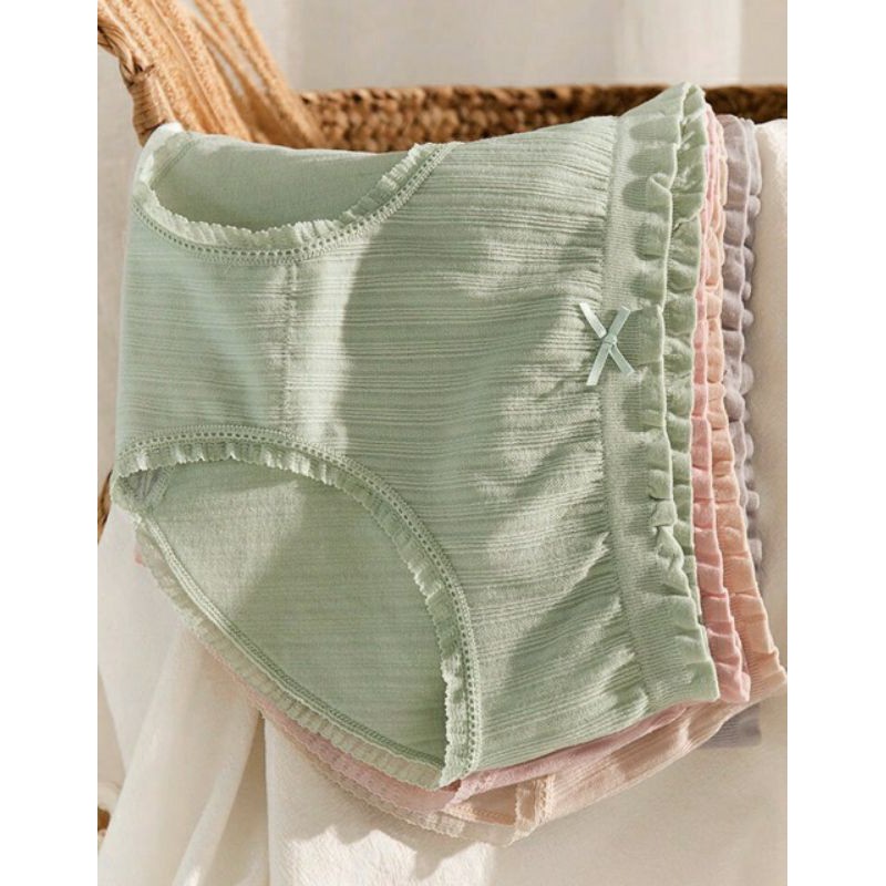 Quần lot nữ cotton dệt kim nơ loại 1 dày đẹp, quần chip nữ kháng khuẩn nâng mông. | BigBuy360 - bigbuy360.vn