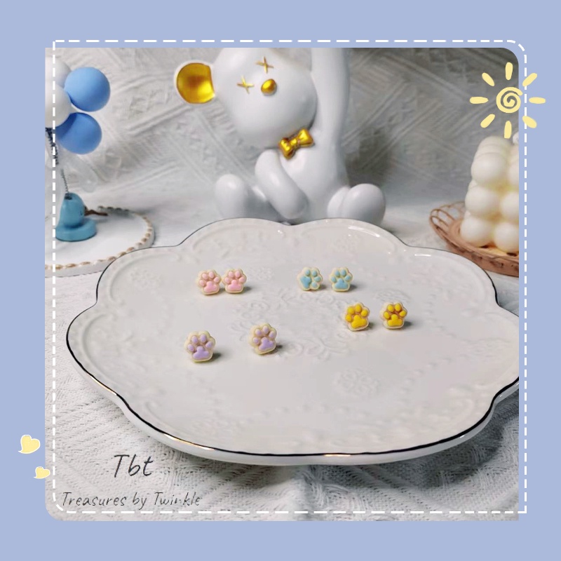 Bông Tai Hình Móng Vuốt Mèo Nhiều Màu Dễ Thương Cho Nữ