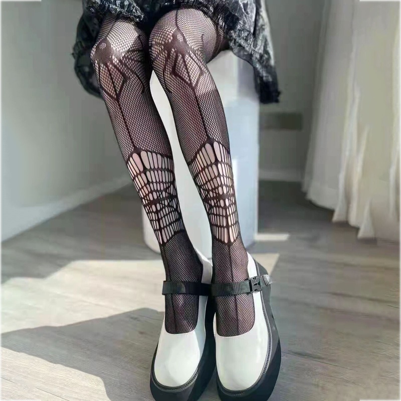 Quần Tất Lưới Hóa Trang Lưới Nhện Phong Cách Gothic Lolita