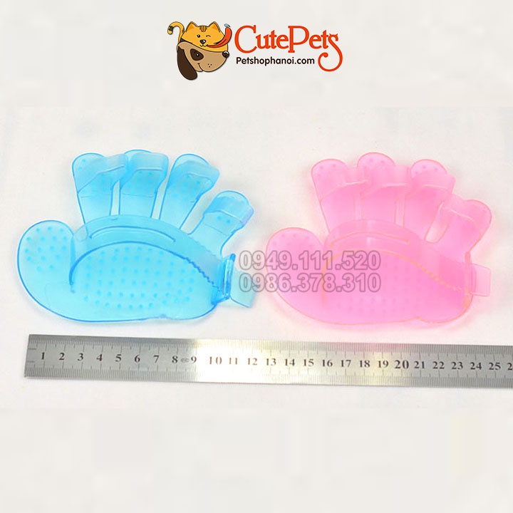 Găng tay nhựa tắm cho chó mèo - Phụ kiện thú cưng Hà Nội