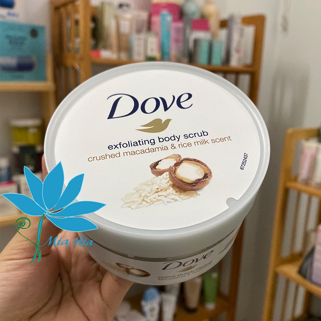 Tẩy Tế Bào Da Chết Body DOVE Bản Đức Body Scrub Exfoliating 225ml Lựu Và Macca [CHÍNH HÃNG]