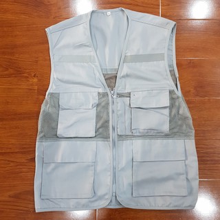 Áo bảo hộ lao động ghi lê xám, Hình thật, có sẵn