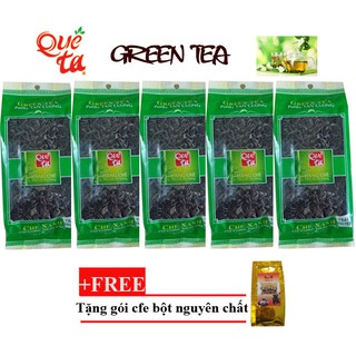 Trà xanh combo 5 gói xanh + tặng gói cà phê bột nguyên chất