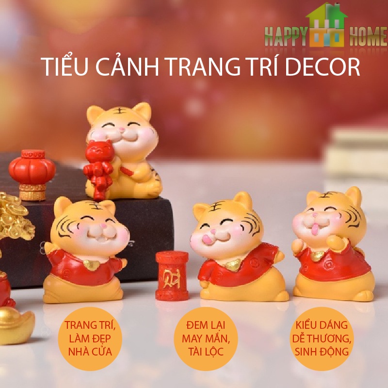 Trang Trí Tết Mô Hình Hổ Vận Tài,Tiểu Cảnh Thuận Buồm Xuôi Gió, Cá Chép Hóa Rồng