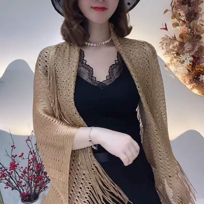 [Aishang Đẹp Phụ Kiện Đẹp] Áo Khoác Cardigan Dệt Kim Mỏng Dáng Rộng Họa Tiết Lưới Rỗng Cao Cấp Thời Trang Mùa Hè