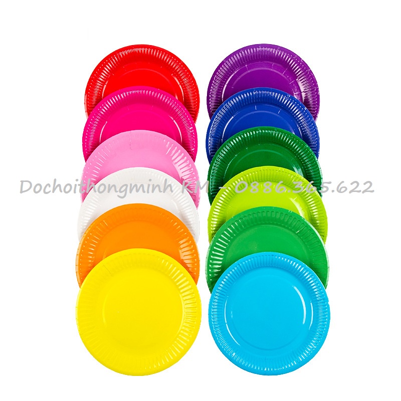 Set 10 đĩa giấy màu sắc cho bé hoạt động mỹ thuật thủ công