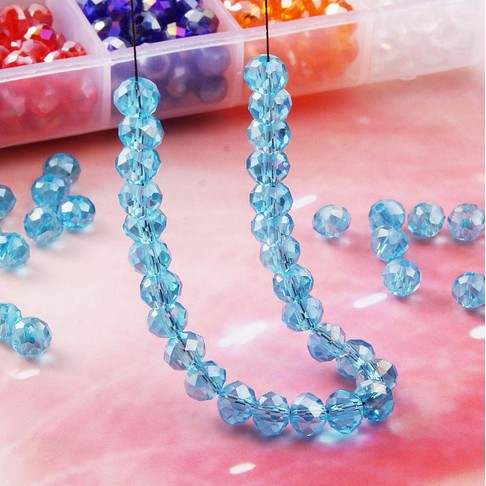 Chuỗi hạt pha lê 3x4mm nhiều màu sắc làm trang sức thủ công đa dụng
