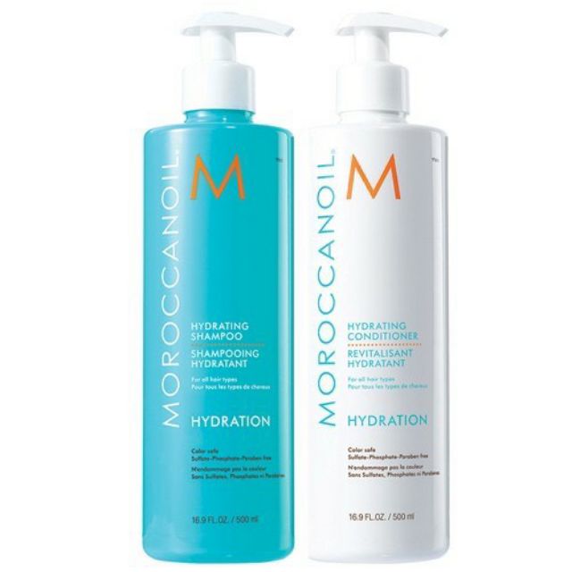 Dầu Gội Dầu Xả Moroccanoil Dưỡng Ẩm Phục Hồi Tóc Siêu Mượt HYDRATION 500ml*2