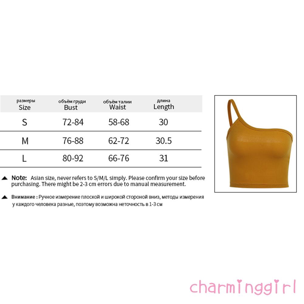 Áo Yếm Không Tay Màu Trơn Thiết Kế Lệch Vai Quyến Rũ Nữ Tính