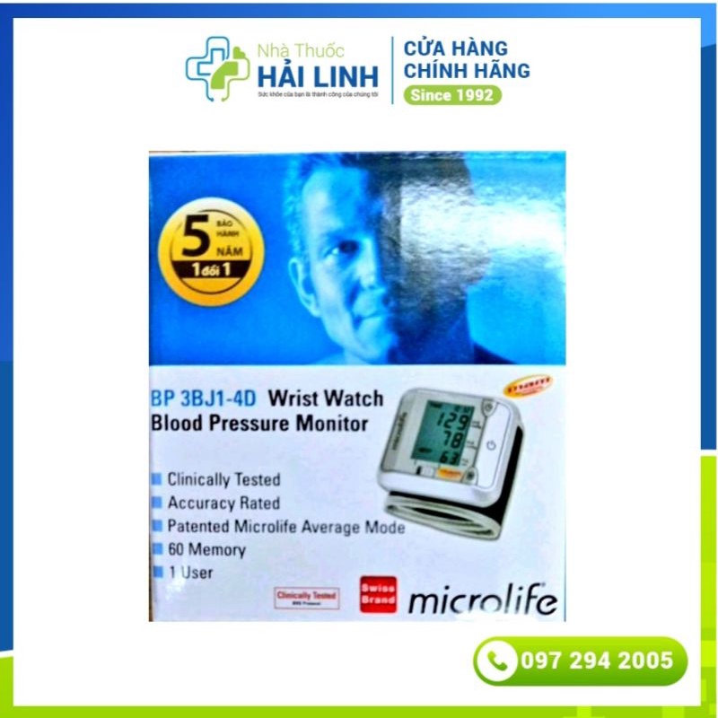 Máy đo huyết áp Microlife cổ tay ⚡ Bảo hành 5 năm 1 đổi 1 ⚡ BP 38J1 - 4D