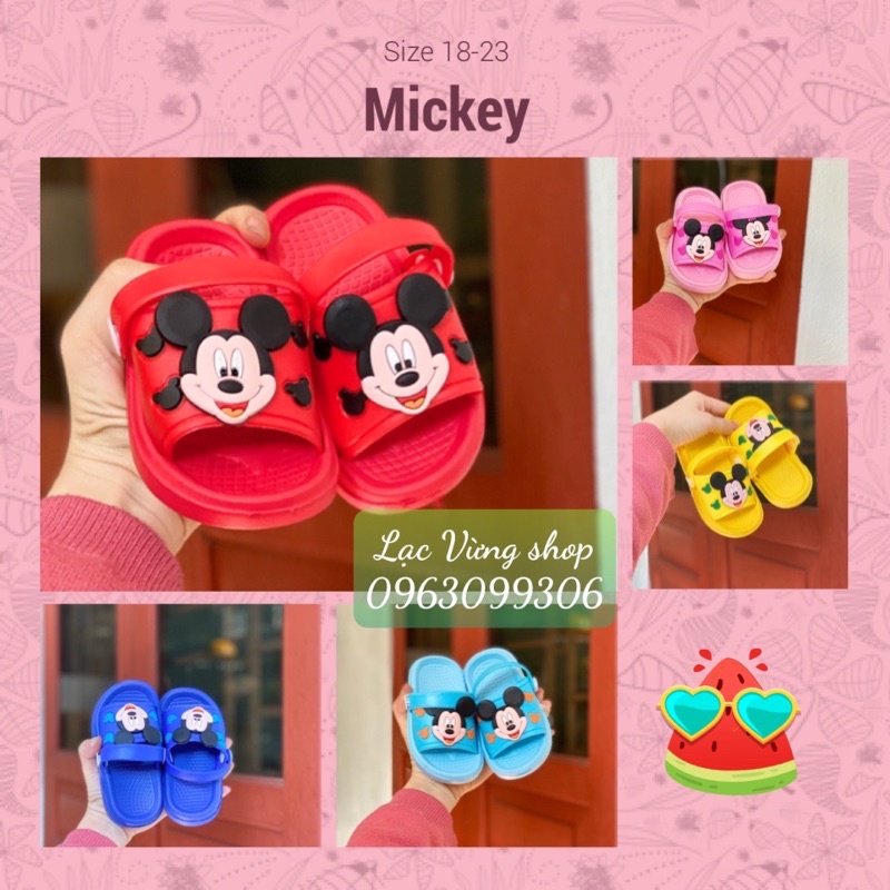 Dép mickey có quai cho bé từ size tập đi