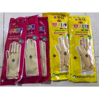 Bịch 10 đôi găng tay cao su Đông Cầu Vồng dài 32cm, găng tay rửa chén rửa bát, găng tay cầu vồng