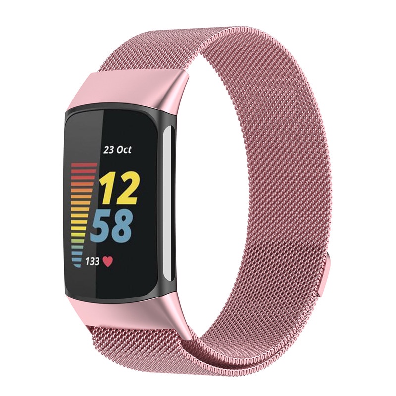 Dây Đeo Thay Thế Chất Liệu Thép Không Gỉ Dạng Lưới Cho fitbit charge 5