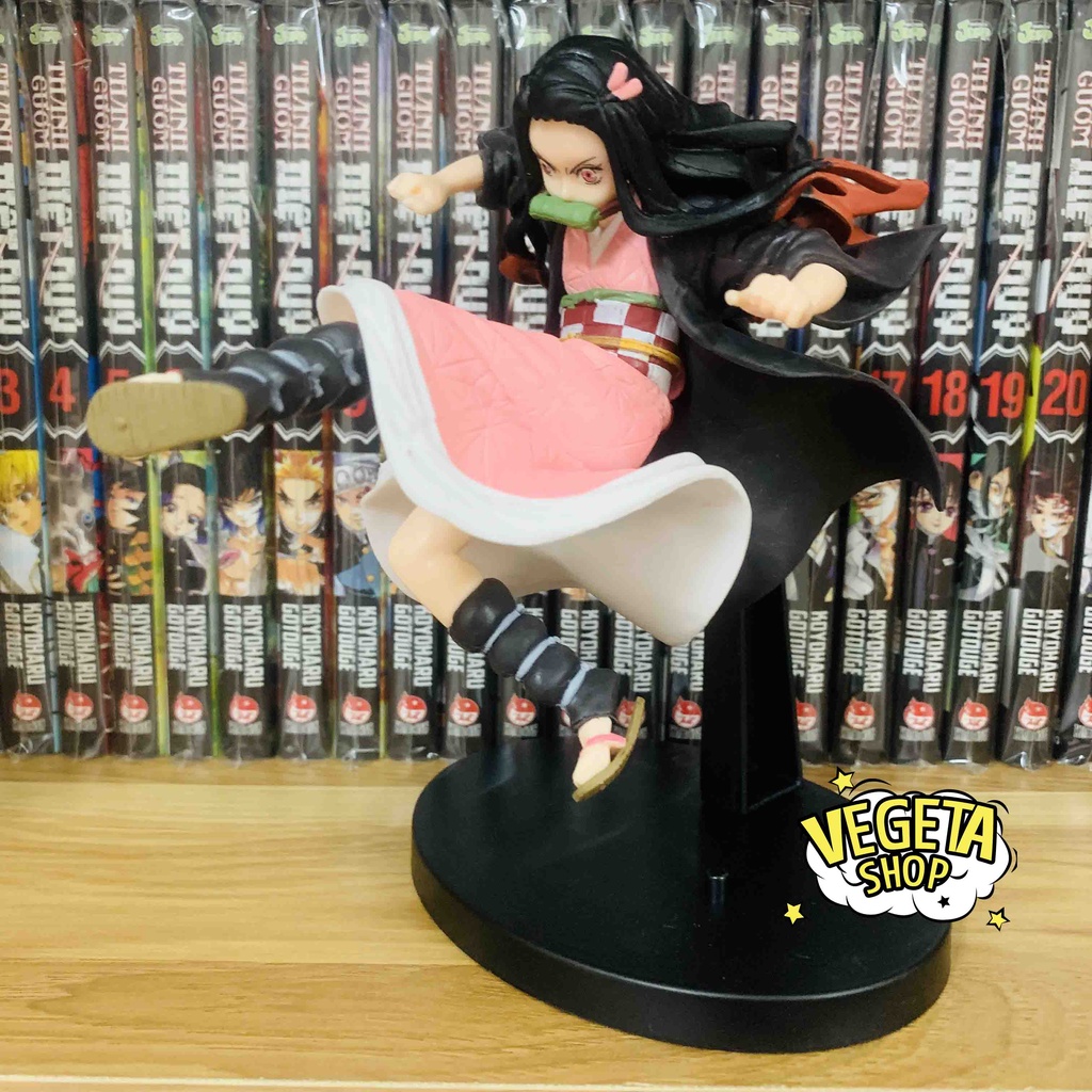 Mô hình Kimetsu No Yaiba - Mô hình thanh gươm diệt quỷ - Kamado Nezuko tư thế đá chân chiến đấu - Nezuko - Cao 17cm