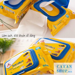 Giấy lau giầy Sneaker 30 tờ, Dung dịch chuyên lau giày thấm sẵn trong khăn tiện dụng GD269