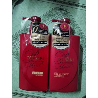 Bộ đôi gội xả Dưỡng tóc bóng mượt Premium Moist Tsubaki