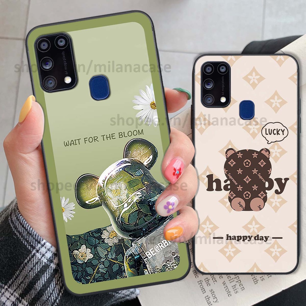 Ốp Samsung M31 gấu be@rBrick gấu Teddy Kaws siêu đẹp, phong cách, cá tính