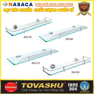 Kệ kiếng treo tường nhiều kiểu dáng inox 304 TOVASHU