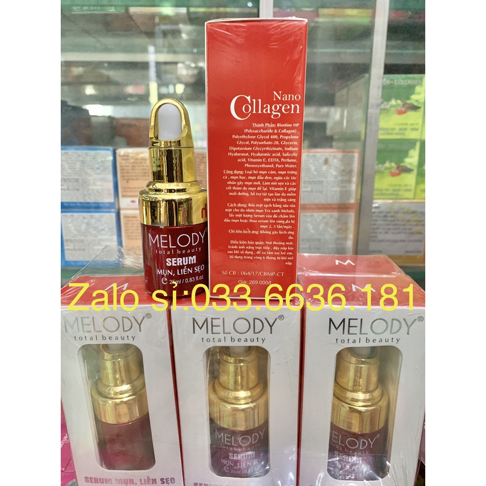 [chính hãng 100%] serum MELODY giảm mụn-liền sẹo-trắng sáng da-cân bằng độ ẩm chai 25ML