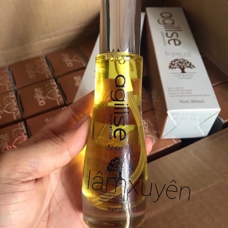Tinh Dầu Dưỡng Tóc Hư Tổn Agillse Argan Oil 80Ml  FREESHIP  nuôi dưỡng ,cải thiện tóc khô xơ, giúp tóc chắc khỏe óng ả