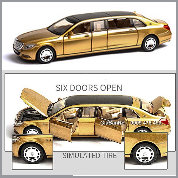 XE MÔ HÌNH KIM LOẠI TỈ LỆ 1 32 - KIỂU DÁNG MERCEDES S600 PULLMAN - 9824.2
