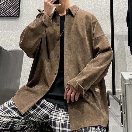 Áo khoác sơ mi tay dài size lớn phong cách Nhật cổ điển dành cho nam M-3XL