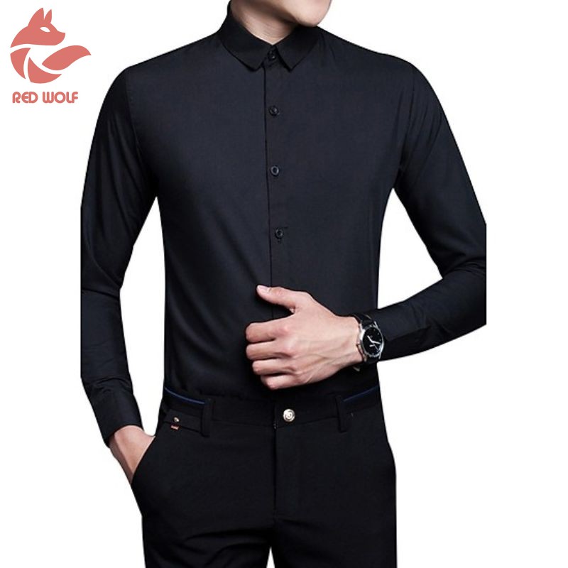Áo sơ mi trắng nam, sơ mi xanh và đen chất lụa mịn, mềm | BigBuy360 - bigbuy360.vn