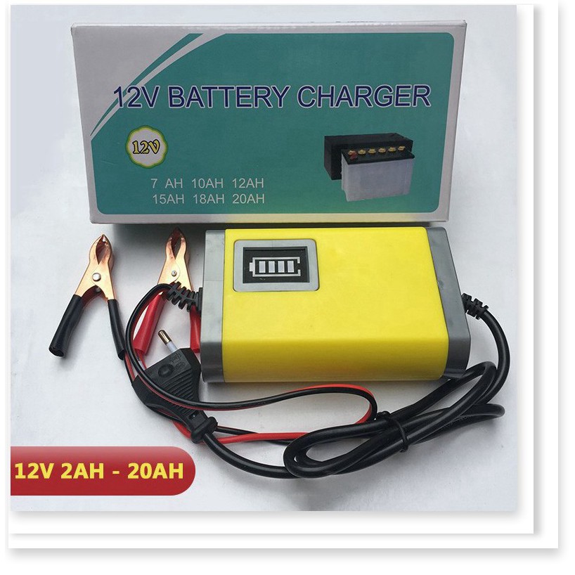 Sạc ắc quy thông minh tự ngắt 12V 2ah - 20ah máy sạc ắc quy xe máy