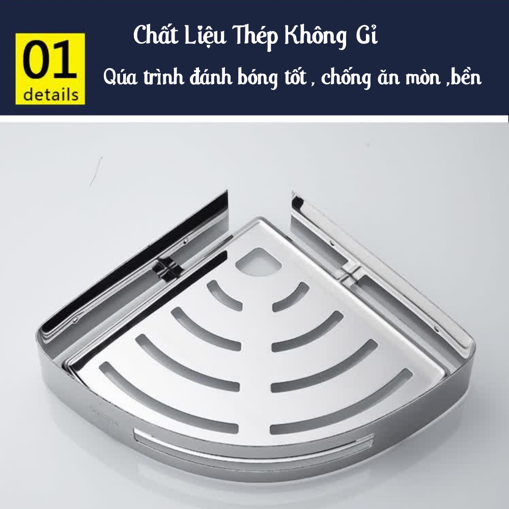 Kệ Góc Nhà Tắm , Kệ Góc Dán Tường Cao Cấp Tiết Kiệm Diện Tích ,Không Cần Khoan Đục ATILA SHOP